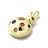Brass Micro Pave Colorful Cubic Zirconia Pendants KK-V010-15G-2
