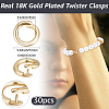 Brass Twister Clasps KK-BBC0025-17A-G-2