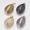Brass Micro Pave Cubic Zirconia Pendants KK-I614-067-1