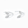 925 Sterling Silver Earrings EJEW-F186-27S-1