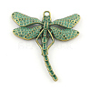 Dragonfly Zinc Alloy Big Pendant Rhinestone Settings LS-PALLOY-R065-090-FF-1