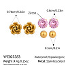 3 Pairs 304 Stainless Steel Earring Sets VB5348-7-1