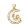 Brass Micro Pave Clear Cubic Zirconia Pendants KK-I712-48G-03-1