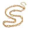 Brass Oval Link Chain Necklaces for Women NJEW-F329-01G-4