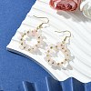 Natural Rose Quartz Dangle Earrings EJEW-JE06000-2