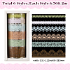 1Bag Lace Patterns PET Floral Decorative Tape Set AJEW-SP0002-74B-2