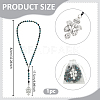 Dyed Natural Cadet Blue Tiger Eye & Synthetic Non-Magnetic Hematite & Lava Rock Round Rosary Bead Necklaces HJEW-DC00192-3