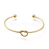 Ion Plating(IP) 304 Stainless Steel Knot Cuff Bangles for Women BJEW-M233-04G-2