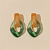 Oval Resin Dangle Stud Earrings FS-WGCF92D-02-1