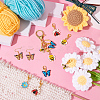 Alloy Enamel Bee & Flower & Ladybird & Butterfly Charm Locking Stitch Markers HJEW-PH01726-5