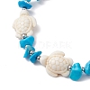 Synthetic Turquoise Beads with Natural Magnesite Anklet for Women AJEW-AN00576-02-3