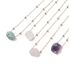 Natural Raw Stone Pendant Necklace for Women NJEW-JN03781-1