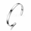 Stainless Steel Open Cuff Bangle BJEW-WH0016-13P-1