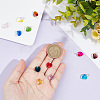 12Pcs 12 Color Copper Wire Wrapped Faceted Glass Pendants PALLOY-AB00035-3