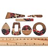 Walnut Wood & Transparent Resin & Gold Foil Pendants WD-CBA583A-07-3