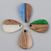 Opaque Resin & Walnut Wood Pendants RESI-S389-027A-C-1