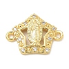 Rack Plating Brass Micro Pave Clear Cubic Zirconia Star with Virgin Mary Connector Charms KK-L224-096G-1