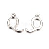 Platinum Plated Alloy Letter Pendants PALLOY-J718-01P-Q-1