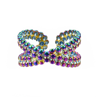 Criss Cross Cuff Rings RJEW-N038-004-1