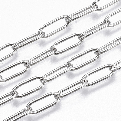 Non-Tarnish 304 Stainless Steel Paperclip Chains X-CHS-S006-JN957-1-A-1