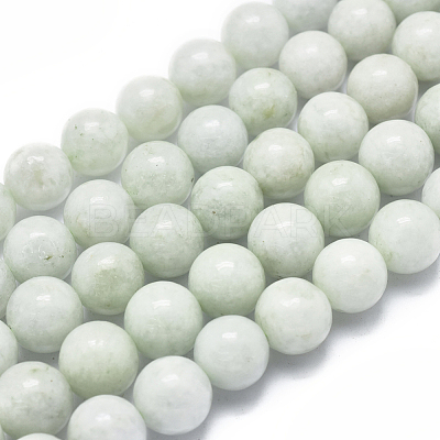 Natural Myanmar Jade/Burmese Jade Beads Strands G-D0001-09-10mm-1