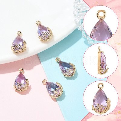 Transparent Glass Pendants GLAA-FZ0001-02I-1