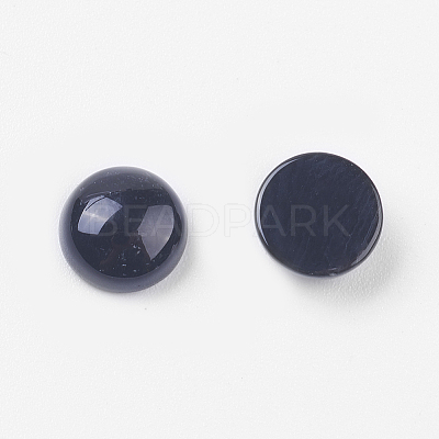Natural Dyed & Heated Black Agate Cabochons G-BA8x4-1