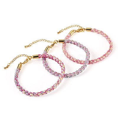 3Pcs 3 Colors 4MM Braided Nylon Cord Bracelets FIND-TA0009-40B-1