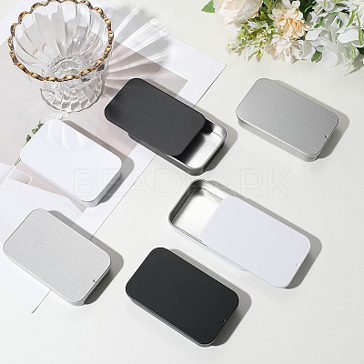 6Pcs Slide Top Tinplate Trinket Storage Boxes CON-SP0001-23A-1