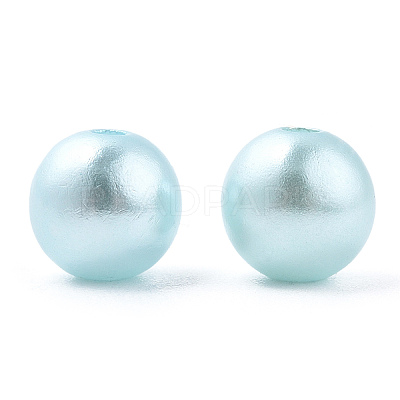 Spray Painted ABS Plastic Imitation Pearl Beads OACR-T015-05B-07-1