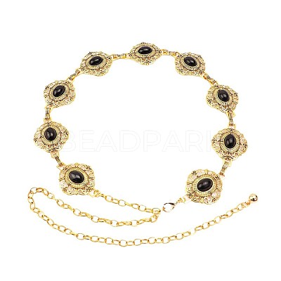 Bohemian Style Alloy Resin Flower Link Waist Belly Chains for Women FS-WGFCF74-02-1