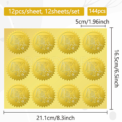 12 Sheets PET Adhesive Wax Seal Stickers DIY-WH0451-045-1