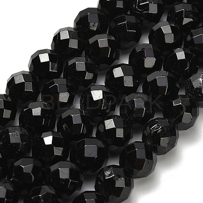 Natural Black Tourmaline Beads Strands G-H329-E02-8mm-1