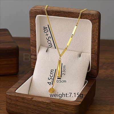 304 Stainless Steel Initial Pendant with Dice Tassel Necklaces FS-WGD823D-09-1