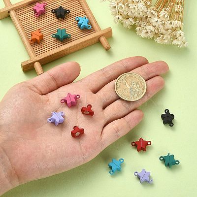 14 Sets 7 Colors Star Alloy Magnetic Clasps PALLOY-CJ0002-29-1