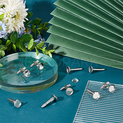 Blank Dome Cufflinks Making Kit DIY-UN0005-25-1