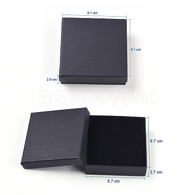 Kraft Cotton Filled Cardboard Paper Jewelry Set Boxes X1-CBOX-G015-05-1