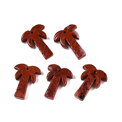 Natural Red Jasper Coconut Tree Pendants G-N342-02E-1