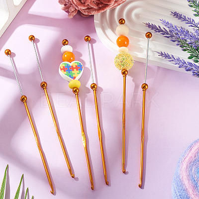 4Pcs DIY Alloy Beadable Crochet Hooks AJEW-TA0003-50C-1