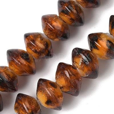 Handmade Gold Sand Lampwork Beads LAMP-K039-41-1