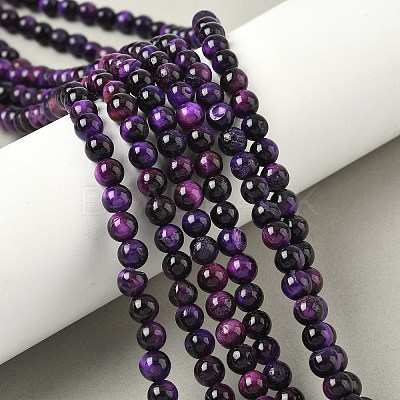 Grade AB Natural Tiger Eye Beads Strands X-G-F591-18-6mm-1