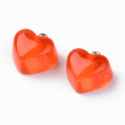 Transparent Resin Pendants X-RESI-R429-30-1