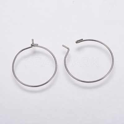 316 Surgical Stainless Steel Hoop Earrings Findings X-STAS-K146-039-20mm-1