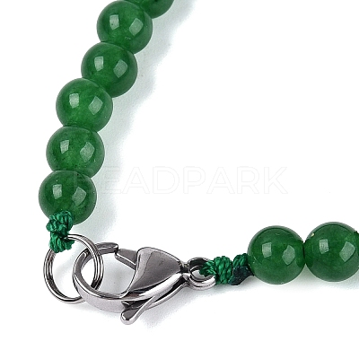 Natural Malaysia Jade Round & Cone Beaded Necklaces NJEW-N064-03H-1