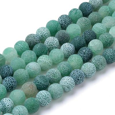 Natural & Dyed Crackle Agate Bead Strands G-T056-6mm-06-1