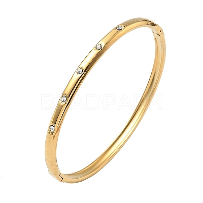 304 Stainless Steel Hinged Bangles for Women BJEW-C132-02G-1