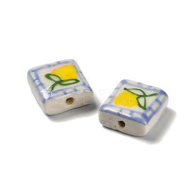 Printed Handmade Porcelain Beads LAMP-D303-06F-01-1