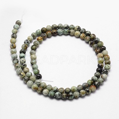 Natural African Turquoise(Jasper) Beads Strands X-G-D840-90-6mm-1