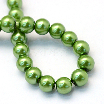Baking Paint Pearlized Glass Pearl Round Bead Strands HY-Q003-6mm-13-1