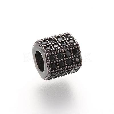 Brass Micro Pave Cubic Zirconia European Beads ZIRC-S053-YS012B-3-1